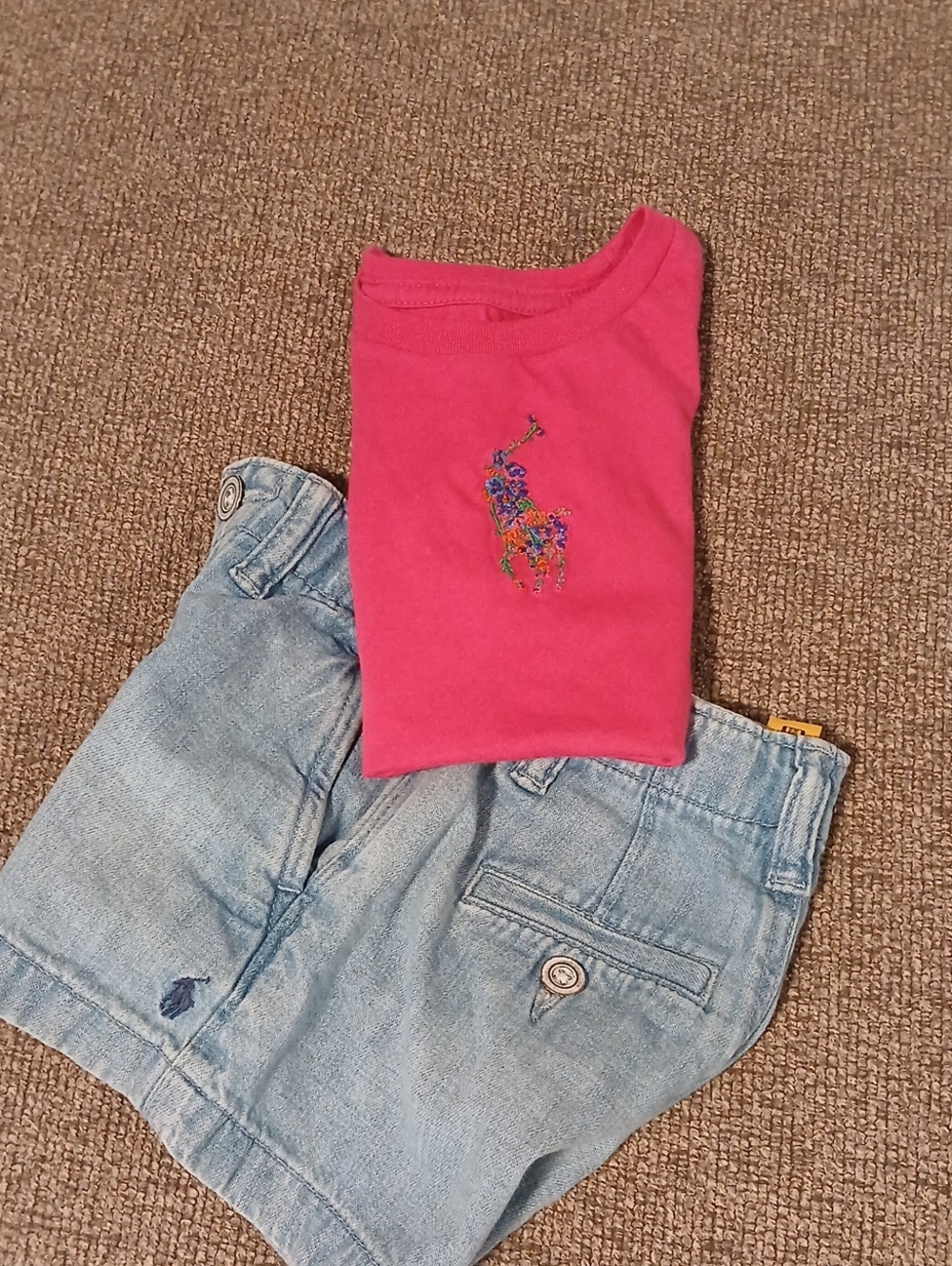 Ralph Lauren Hot Pink Short Sleeve Tee with Multicolor Pony